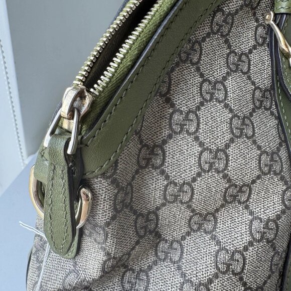 GUCCI Large Joy Boston Bag for Women, GG Canvas Green. Auth - Picture 11 of 16